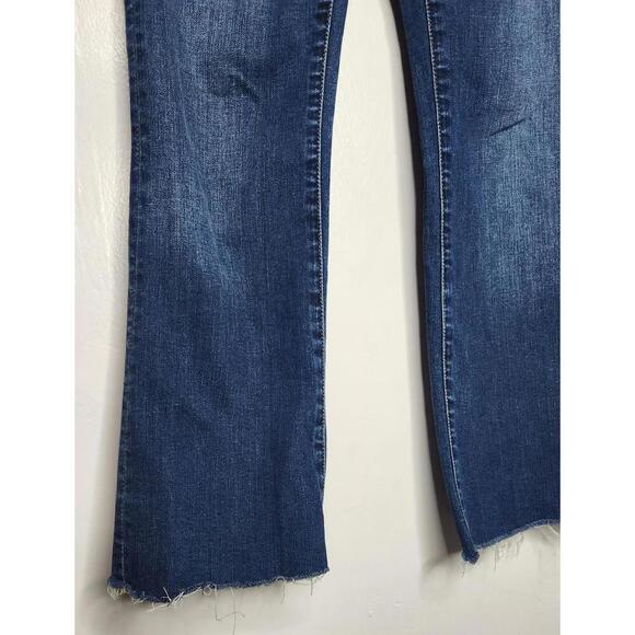 Madewell Jeans Womens 24 Blue Cali Demi-Boot Cropped Raw Hem Stretch Denim Pants - Picture 3 of 7